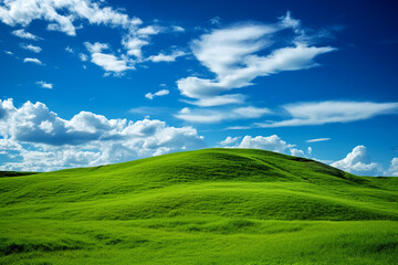 Fototapeta premium landscape with green grass and sky