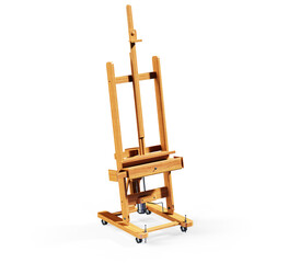 3d render Blank canvas on easel isolated