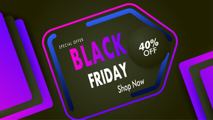 Black Friday sale black sticker vector isolated. Discount or special offer price sign on Black Friday.