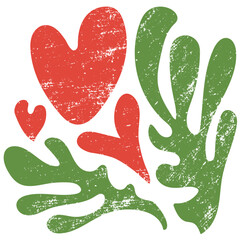 Matisse Geometric and Organic Shapes in Paper Cut Style. Vector Abstract Contemporary Floral Elements for creating Logos, Patterns, Posters, Covers and Postcards