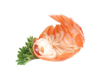 Bolied crayfish isolated