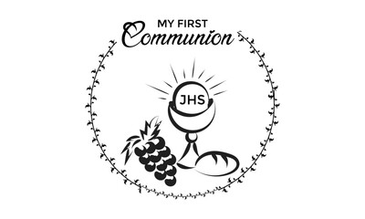 Catholic Baptism. Baptism symbol Sacraments of Catholic Church Eucharist.