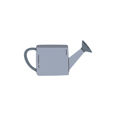 Watering can tool for gardeners and farmers flat vector illustration isolated.