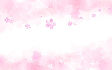 桜のシルエット（背景はピンク系のパステルカラー）
