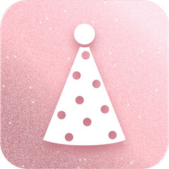 Rose Gold Party Hat Icon