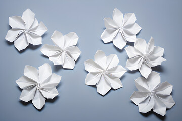 White flowers gently swirling as they descend from the sky,Generative AI ,생성형,인공지능