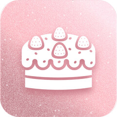 Rose Gold Birthday Cake Icon