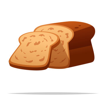 Whole grain bread vector isolated illustration