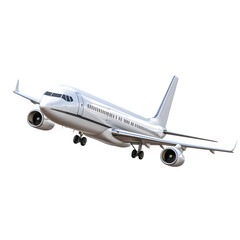 Obraz premium Airplane on the runway without background