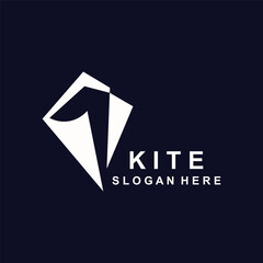Kite logo design, flying paper kite Flat illustration vector company template