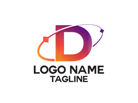 D logo design. Colorful D logo. D letter. Lettering design. Business. Creative. unique. Finance. Modern design. Premium logo template