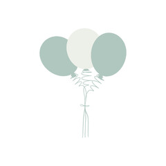 Vector illustration of three pastel colored balloons