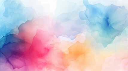 Abstract and minimal watercolor background with colorful splashes of paint. Generative AI