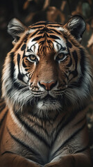 Fototapeta premium Siberian Tiger portrait created by Generative AI