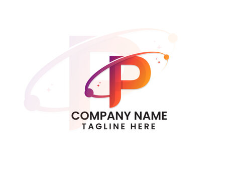 Planet P letter vector logo design. Planet logo. P logo. Lettering design. Colorful logo. Business. Space. P planet. Finance. Modern