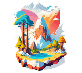 Adventure mountain logo and illustration vector art