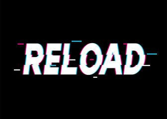 Fototapeta premium RELOAD Text effect vector background. Vector eps 10