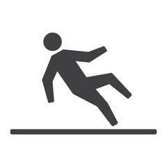 Fototapeta na wymiar Slippery floor road or fall falling danger accident icon vector illustration.