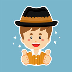 Happy Austrian Character Sticker