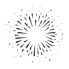 Starburst, sunburst element. Vector illustration