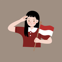 Indonesia Independence day cartoon character