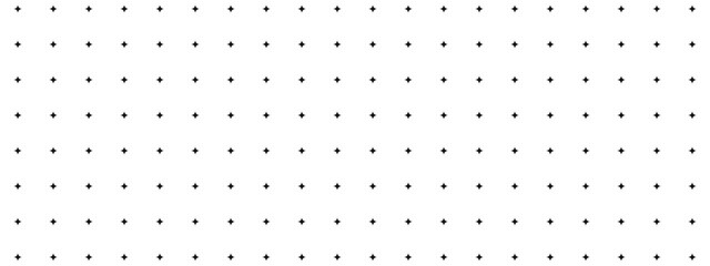 Black dot grid on white background. Notebook page template. Bullet journal texture. Star shaped points seamless pattern. School or office paper background. Vector graphic illustration