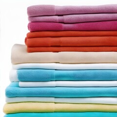 A stacks of colorful folded towels. Illustration generated ai