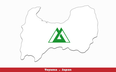 Toyama Flag -  Prefectures of Japan (EPS)
