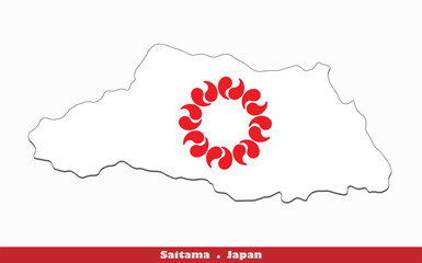 Saitam Flag -  Prefectures of Japan (EPS)