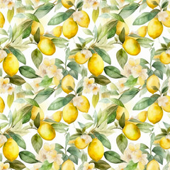 yellow lemon seamless pattern vector