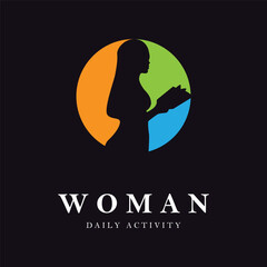 woman daily activity logo vector
