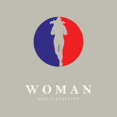 Fototapeta premium woman daily activity logo vector