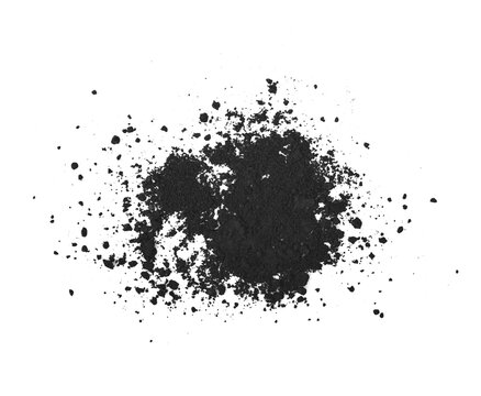 Charcoal powder on transparent png