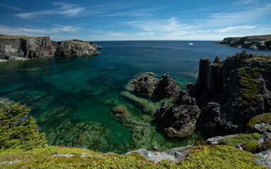 Coastal cliffs and ocean