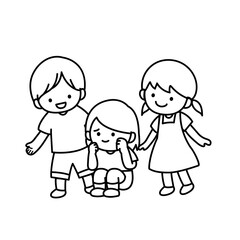 泣いている女の子を励ます友達