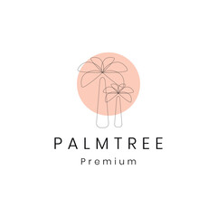Palm tree minimalist logo design vector illustration 