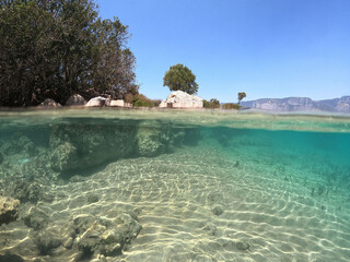 Underwater world of Mediterranean Sea.  Turkey - 624651740