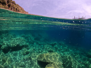Underwater world of Mediterranean Sea.  Turkey - 624651789