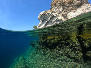 Underwater world of Mediterranean Sea.  Turkey - 624651791