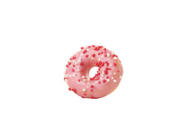 PNG, pink donut isolated on white background