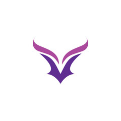 Letter V Logo With Purple Color. V Icon Elegant Design