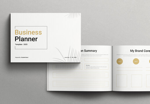 Business Planner Template Design Layout Landscape