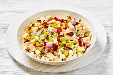 Sweet Apple Salad with celery, marshmallows, pecan