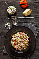 Sweet Apple Salad with celery, marshmallows, pecan