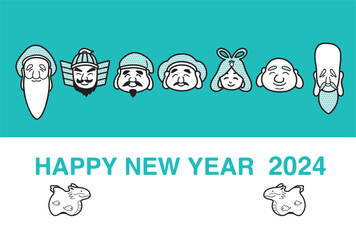 ポップな七福神の年賀状