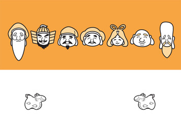 ポップな七福神の年賀状