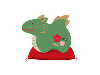 辰年　縁起物　緑の龍の置物