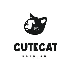 Vector cat logo design vector illustration