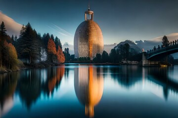 Obraz premium reflection in the water Generator by using AI Technology