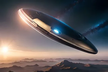 Foto auf Acrylglas UFO spaceship and ufo Generator by using AI Technology